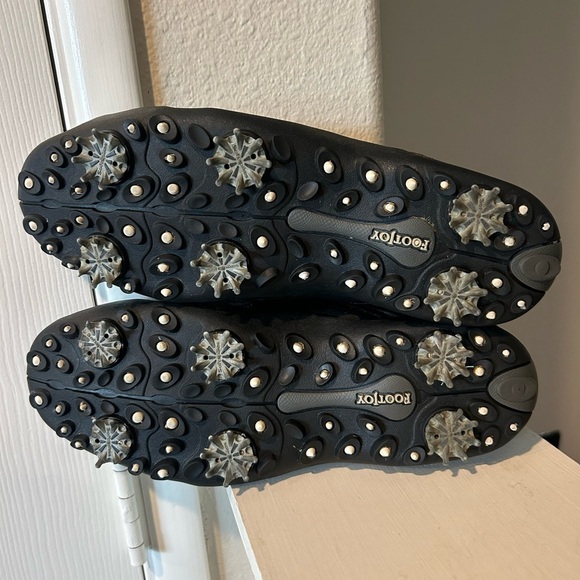 FootJoy Golf Shoes Mens 8 Superlites Black Lace Up Soft Spike Cleats - Picture 8 of 11